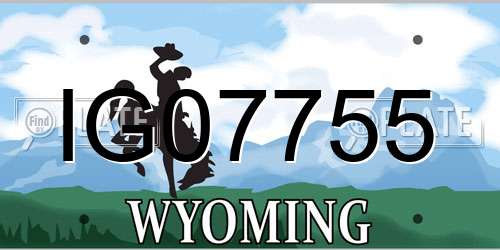 IG07755 Wyoming License Plate