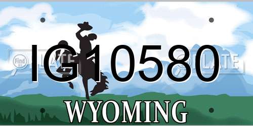 IG10580 Wyoming License Plate