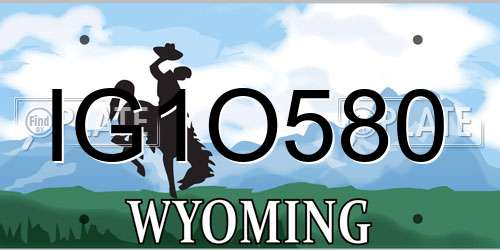 IG1O580 Wyoming License Plate