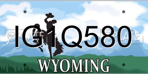 IG1Q580 Wyoming License Plate