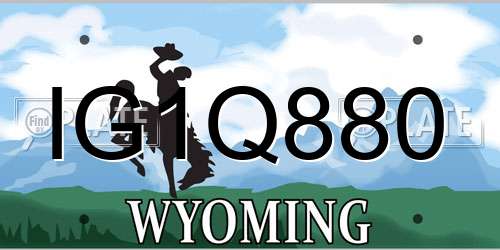 IG1Q880 Wyoming License Plate