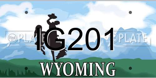 IG201 Wyoming License Plate