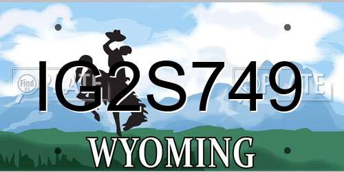 IG2S749 Wyoming License Plate