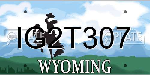 IG2T307 Wyoming License Plate