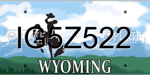 IG5Z522 Wyoming License Plate