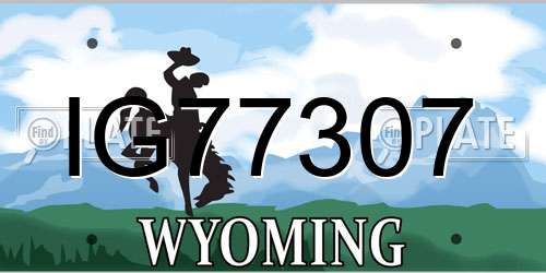 IG77307 Wyoming License Plate