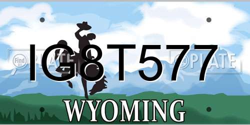 IG8T577 Wyoming License Plate