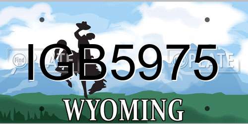 IGB5975 Wyoming License Plate