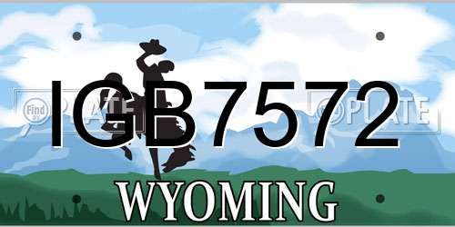 IGB7572 Wyoming License Plate