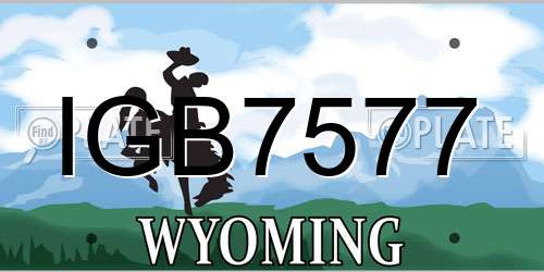 IGB7577 Wyoming License Plate