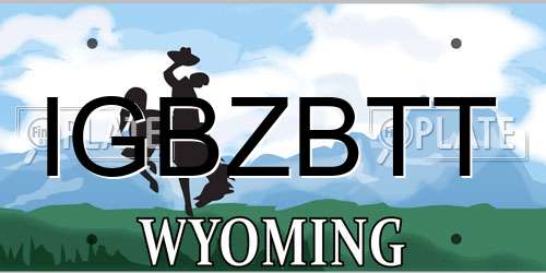 IGBZBTT Wyoming License Plate