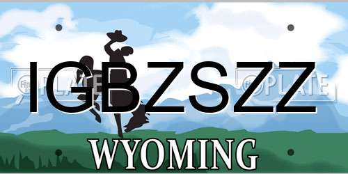IGBZSZZ Wyoming License Plate