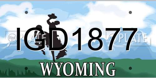 IGD1877 Wyoming License Plate