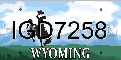 IGD7258 Wyoming License Plate