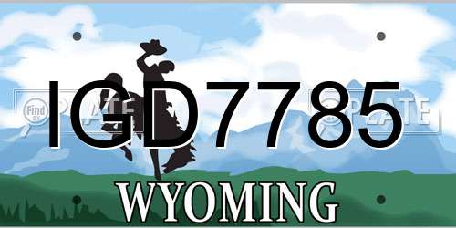 IGD7785 Wyoming License Plate