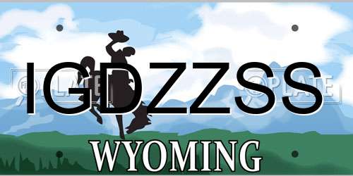IGDZZSS Wyoming License Plate
