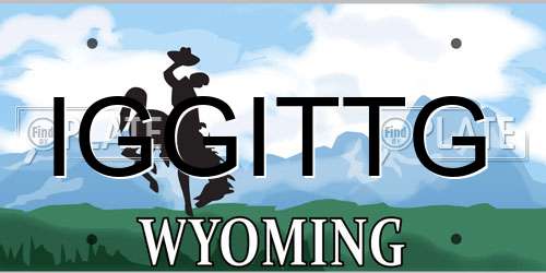 IGGITTG Wyoming License Plate