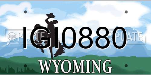 IGI0880 Wyoming License Plate