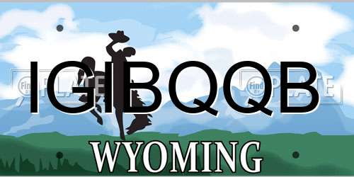 IGIBQQB Wyoming License Plate