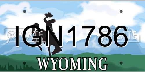 IGN1786 Wyoming License Plate
