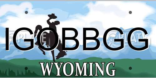 IGOBBGG Wyoming License Plate