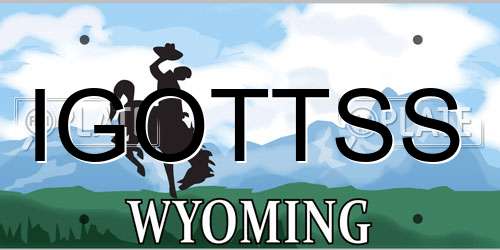 IGOTTSS Wyoming License Plate