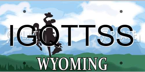 IGQTTSS Wyoming License Plate