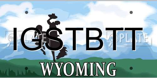 IGSTBTT Wyoming License Plate