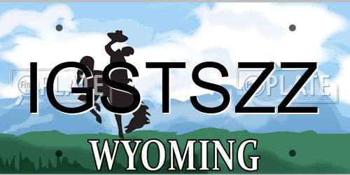 IGSTSZZ Wyoming License Plate