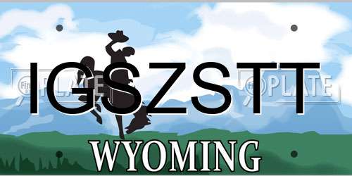 IGSZSTT Wyoming License Plate