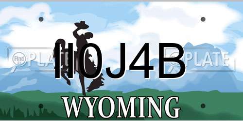II0J4B Wyoming License Plate