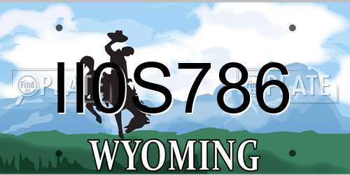 II0S786 Wyoming License Plate