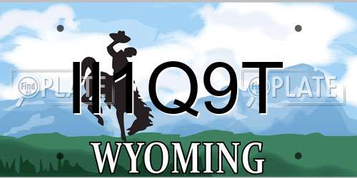 II1Q9T Wyoming License Plate