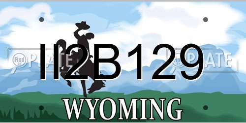 II2B129 Wyoming License Plate