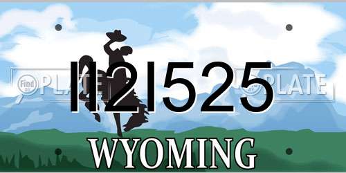II2I525 Wyoming License Plate