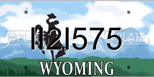 II2I575 Wyoming License Plate