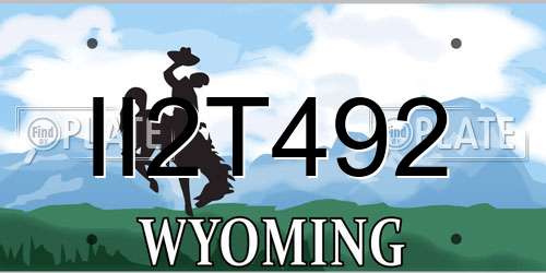 II2T492 Wyoming License Plate