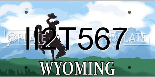 II2T567 Wyoming License Plate