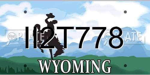 II2T778 Wyoming License Plate