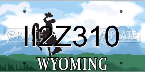 II2Z310 Wyoming License Plate