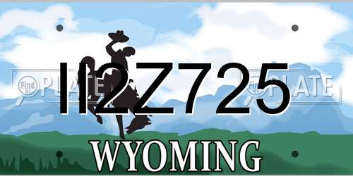 II2Z725 Wyoming License Plate