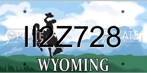 II2Z728 Wyoming License Plate