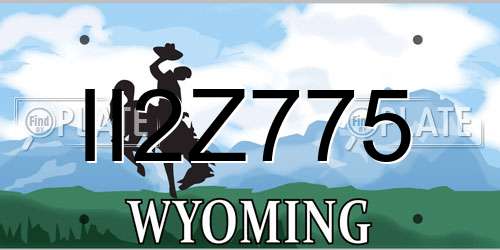 II2Z775 Wyoming License Plate