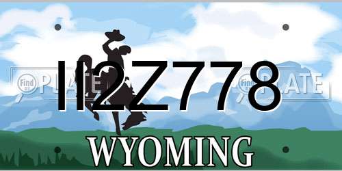 II2Z778 Wyoming License Plate