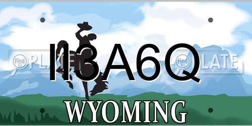 II3A6Q Wyoming License Plate