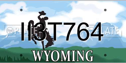 II3T764 Wyoming License Plate