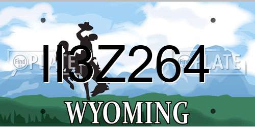 II3Z264 Wyoming License Plate