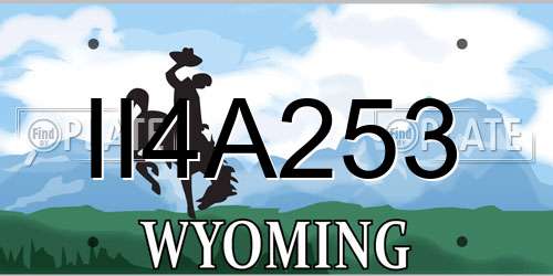 II4A253 Wyoming License Plate