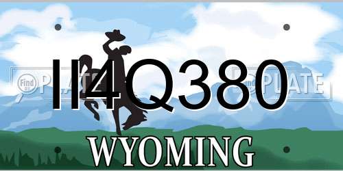II4Q380 Wyoming License Plate
