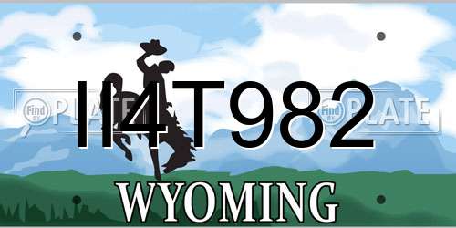 II4T982 Wyoming License Plate
